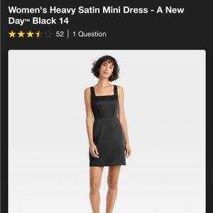 A New Day Black Satin Mini Dress